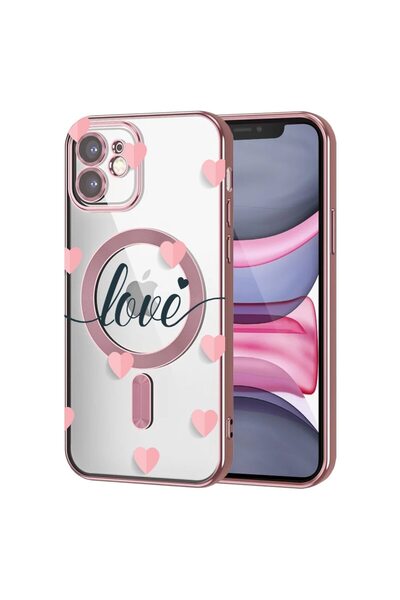bestcase Husa Luxury MagSafe, Compatibilă cu Apple iPhone 11, Inimi zburătoar...