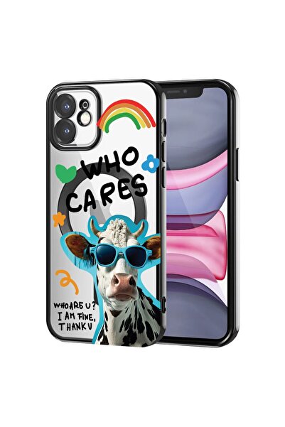 bestcase Луксозен калъф MagSafe, съвместим с Apple iPhone 11, Crazy Cow - Кой...