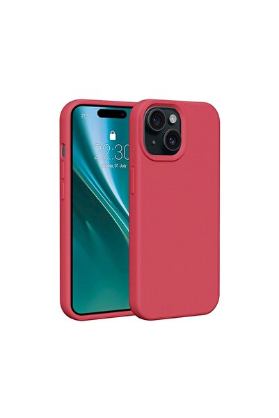 bestcase Προστατευτική Θήκη, Συμβατή με Apple iPhone 15, Σιλικόνη Etteri, Κερασί