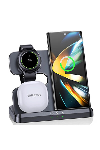 Choice VIKEFON Black 3 in 1 Fast Wireless Charger Stand For S26 S25 Fold 6/5/...