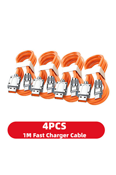 Choice Type-C to USB-A 1 M 4 PCS 4PCS 120W Super Fast Charge Type-C Liquid Si...