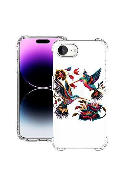 bestcase Калъф за Apple iPhone 16e, Противоударен 1.5ММ, Колибри, Защита на к...