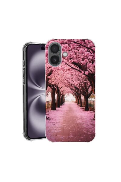 bestcase Θήκη για Apple iPhone 16, Αντικραδασμική 1.5MM, Ανθισμένα Δέντρα Κερ...