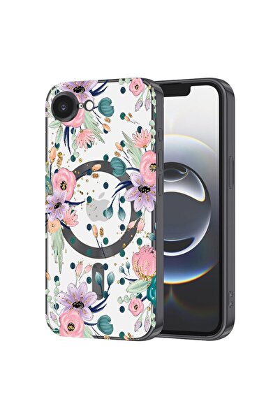 bestcase Husa Luxury MagSafe, Compatibila Apple iPhone 16e, Flori colorate ‚Ä...