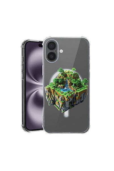 bestcase Husa pentru Apple iPhone 16, MagSafe Anti Shock, Minecarft World, Pr...