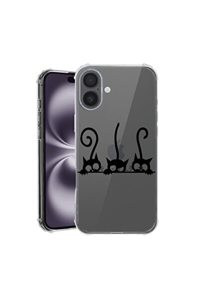 bestcase Θήκη για Apple iPhone 16, Αντικραδασμική 1.5MM, Γάτες, Αντοχή σε κρα...