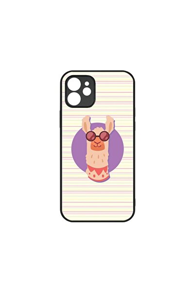 bestcase Λεπτή Γυάλινη Θήκη, Συμβατή με Apple iPhone 12, LLama, Χρώματα HD, Π...