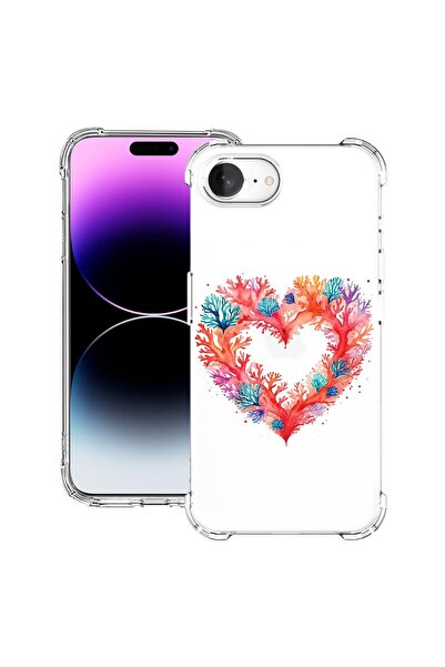 bestcase Husa pentru Apple iPhone 16e, Anti Shock 1.5MM, Coral Heart, Protect...