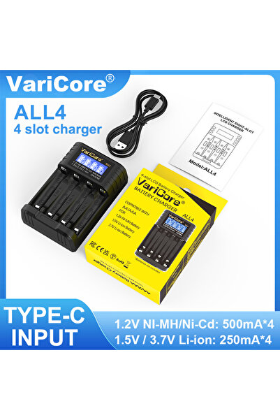 Choice ALL4 VariCore ALL4 charger 4-slot high-speed LCD AA/AAA charger, suita...