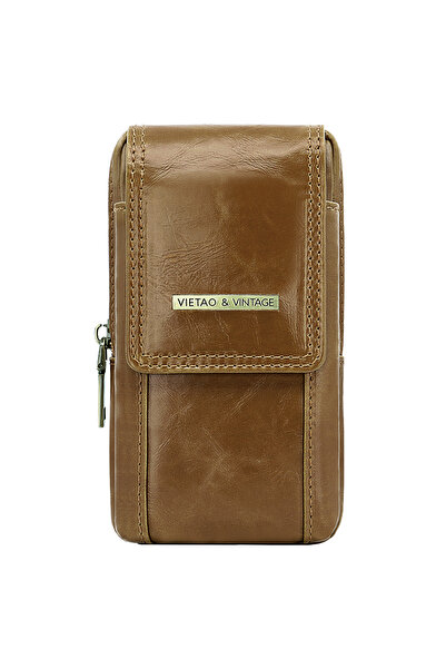 Choice Universal Brown VIETAO-Outdoors Climbing Leather Waist Bag Men's Mobil...