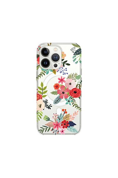 bestcase Θήκη MagSafe Αντικραδασμική, συμβατή με Apple iPhone 15 Pro, Λουλούδ...