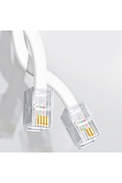 Choice6 كابل هاتف أبيض 4P4C بطول 0.5 متر، من RJ9 إلى RJ9، كابل توصيل مستقيم 4...