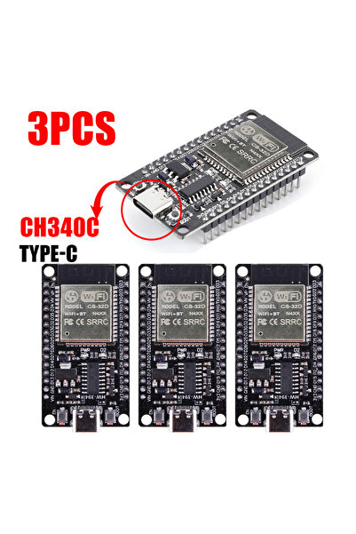 Choice13 لوحة تطوير ALLOYSEED 3PCS TYPE-C CH340C ESP32-32 مع منفذ TYPE-C CH34...