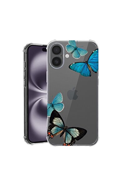 bestcase Θήκη για Apple iPhone 17 με Σχέδιο Όμορφες Μπλε Πεταλούδες, Αντικραδ...