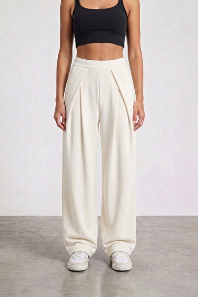 fablair Γυναικείο ψηλόμεσο παντελόνι με πλισέ μπροστά, φαρδιά μπατζάκια, άνετ...