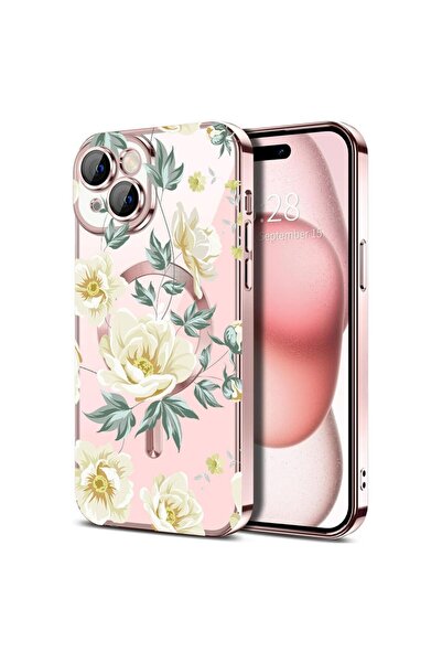 bestcase Πολυτελής Θήκη MagSafe, Συμβατή με Apple iPhone 15, Λουλούδια, Εξαιρ...