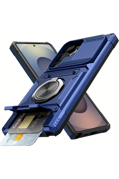 Choice89 Galaxy S26 Ultra Pc + tpu Blue Concealed Dual-Card Slot Phone Case f...