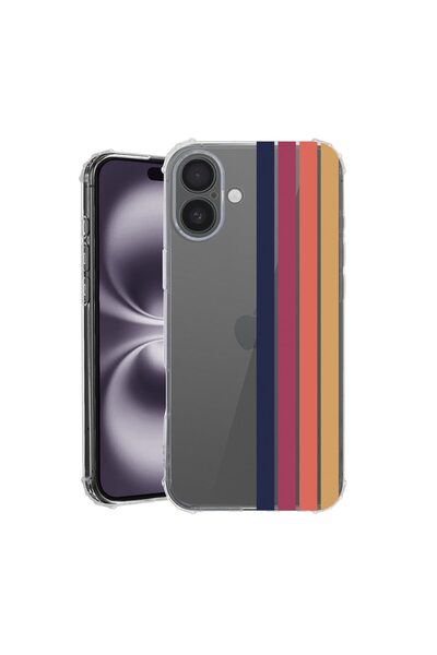 bestcase Husă pentru Apple iPhone 17 cu Design Retro Lines, Antișoc, Colțuri ...