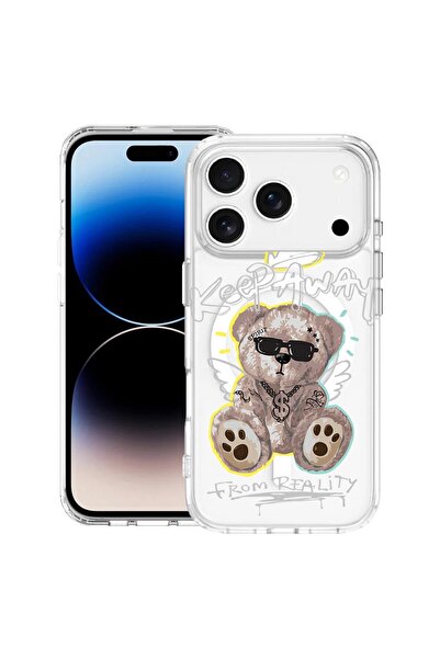 bestcase Husă pentru Apple iPhone 17 Pro cu Design Teddy Bear Keep Away, Mag ...