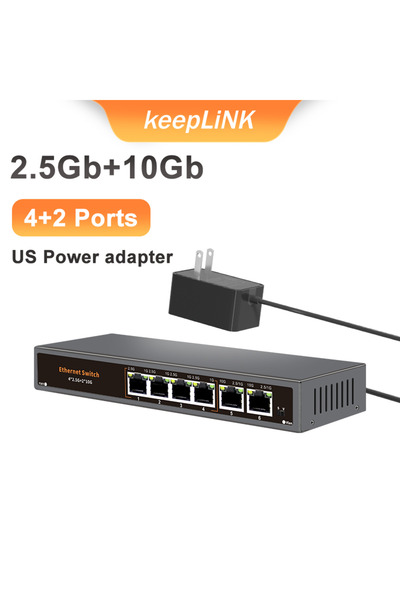 Choice4 محول شبكة متعدد المنافذ غير مُدار من KeepLiNK بـ 6 منافذ جيجابت مع قا...