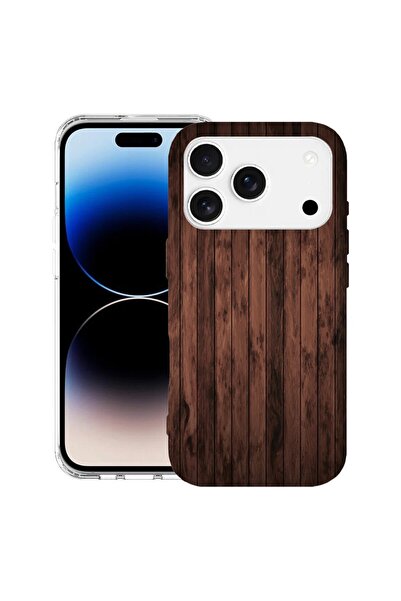 bestcase Θήκη για Apple iPhone 17 Pro Max με σχέδιο από ξύλο καρυδιάς, Αντικρ...