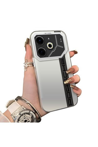 Hontinga Tecno Pova 6 Pro Uyumlu Silikon Kenar Sert Arka Anti Düşme Telefon K...