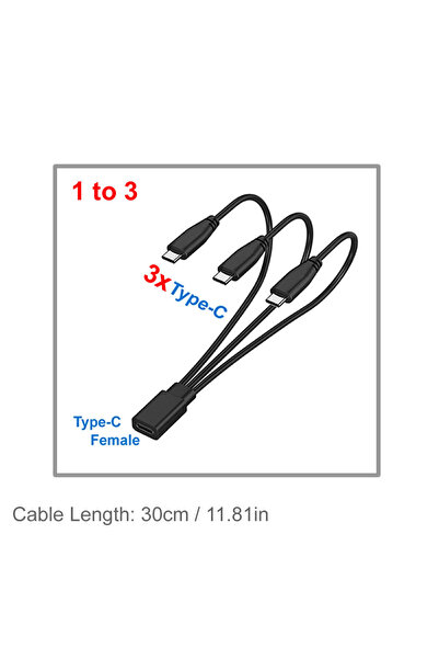 Choice1 1 to 3xType-C USB C Type C Splitter Cable 4 3 in 1 Multi Port Adapter...
