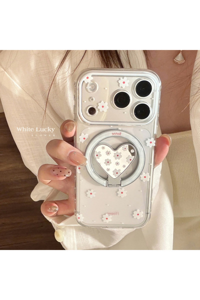 Choice36 حافظة هاتف آيفون 17 برو ماكس مع حامل، تصميم زهور كورية قابلة للطي، م...