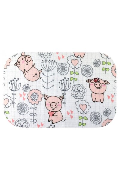 EgaKids Scutec din muselina tetra 70x80 cm model Smiling Piggy