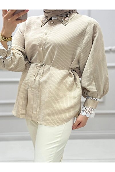 my312 Stone-Embellished Striped Shirt-8804