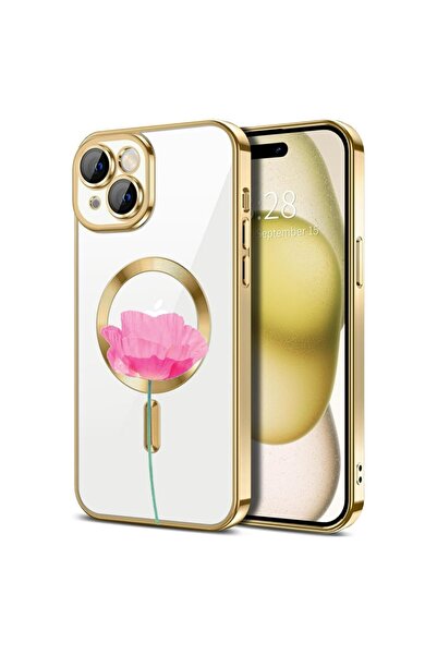 bestcase Husa Luxury MagSafe, Compatibila Apple iPhone 14, Trandafir pastel ‚...