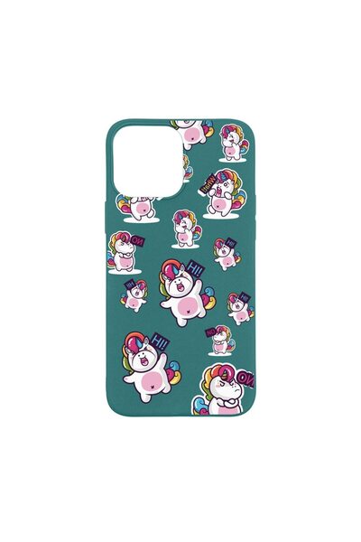bestcase Силиконов калъф, съвместим с Apple iPhone 13 Pro Max, Дебел еднорог,...