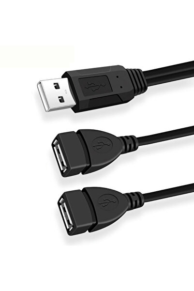 Choice كابل تمديد USB 2.0 أسود بطول 15 سم من NNBILI، موصل ذكر إلى منفذين أنثى...