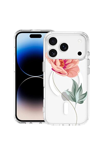 bestcase Θήκη για Apple iPhone 17 Pro με σχέδιο τριαντάφυλλο, MagSafe Αντικρα...
