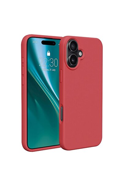 bestcase Προστατευτική Θήκη, Συμβατή με Apple iPhone 16, Σιλικόνη Etteri, Κερασί
