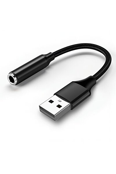 Choice كابل محول صوت USB إلى 3.5 ملم أسود اللون مع منفذ USB أنثى إلى مقبس 3.5...