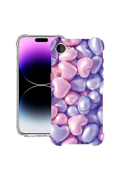 bestcase Θήκη για Apple iPhone 16e, Αντικραδασμική 1.5MM, Έγχρωμες Καρδιές, Π...