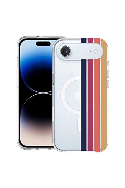 bestcase Husă pentru Apple iPhone 17 Air cu Design Retro Lines, Mag Anti Shoc...