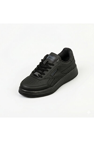 LETOON 5240 Lace-Up Black Unisex Sports Shoes