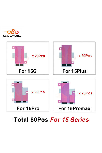 Choice10 80 قطعة من ملصقات البطارية اللاصقة لسلسلة 15، 20 قطعة لهواتف آيفون 1...