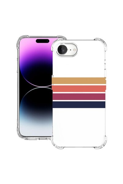 bestcase Husa pentru Apple iPhone 16e, Anti Shock 1.5MM, Retro Lines, Protect...