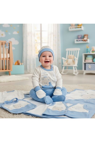 MİLAYS LİFE HOME COLLECTİON مجموعة ملابس أطفال من 0-3 أشهر مكونة من 10 قطع مط...