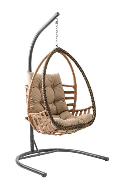 Lamba Malta Tekli Şık Tasarım Modern Rattan Salıncak – Dayanıklı ve Rahat