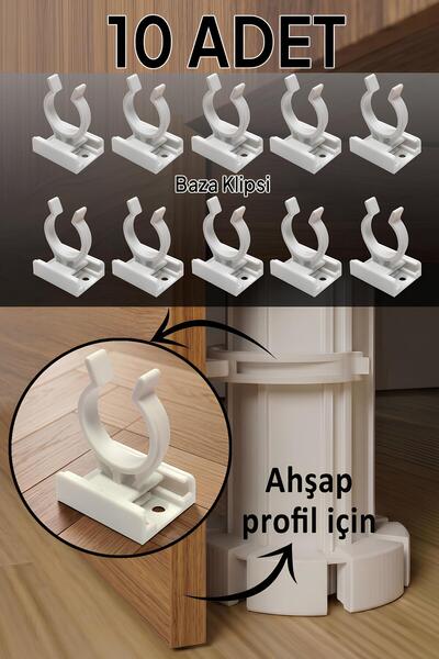GLASWEN 10 Adet Ahşap Baza Klipsi Mutfak Dolap Tezgah Alt Kısım Kapatma Klips...