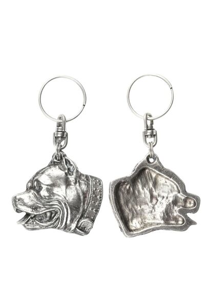 Art - Dog American Pit Bull Terrier - Pandantiv placat cu argint cu un câine ...