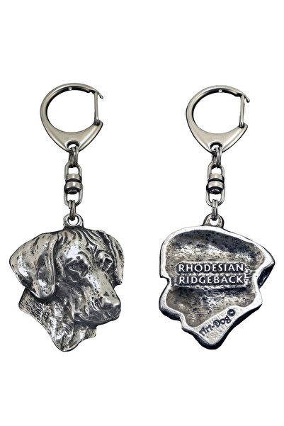 Art - Dog Rhodesian Ridgeback- Silver-plated key ring with dog, handbag decor...