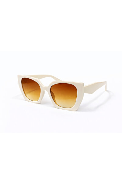 BAYDUK Dai̇lyon Cream Gradient Glass Unisex Sunglasses