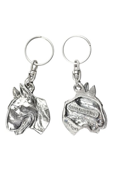 Art - Dog Bull Terrier- Silver-plated pendant with a dog in a decorative box,...