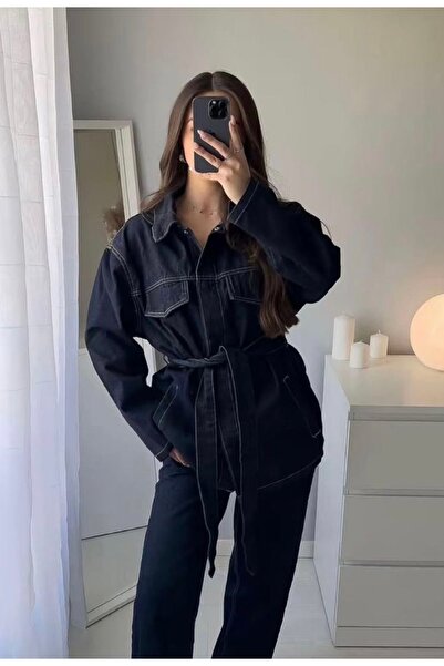 Ekim Store Διπλό τζιν σετ με ζώνη και κορδόνια