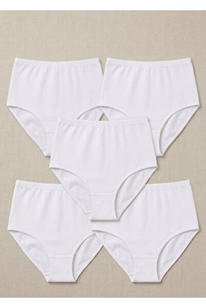 NACAR STORE Γυναικεία Βαμβακερά Σλιπ Bato σε λευκό χρώμα, Συσκευασία 5 τεμαχίων